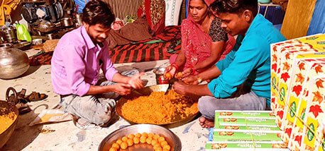 Indian-Confectioners-are-making-sweets-and-namkeen-sev-at-a-festival-celebration